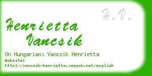 henrietta vancsik business card